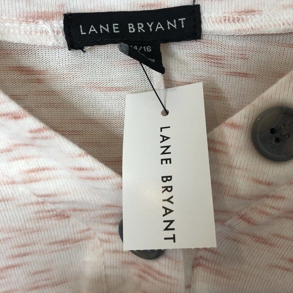 Lane Bryant NWT Women's Long Sleeve Tie-Front Hacci Top w/Button Detail 14/16 - Picture 7 of 9